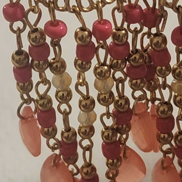 Earrings, fashion, gold tone, bead work NWOT - Picture 3 of 6